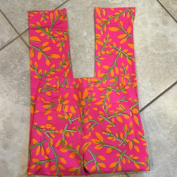 Gretchen Scott Neon Pink Orange Floral Print Pants XS Dopamine Preppy - Picture 8 of 8
